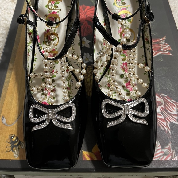 New Authentic Gucci Women's Taide Double Buckle Pumps - Picture 7 of 16